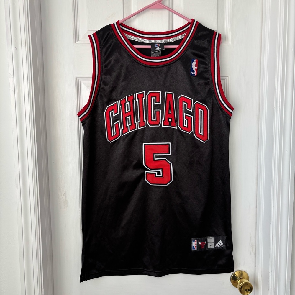 Adidas Limited Edition Chicago Bulls NBA Carlos Boozer #5 Stitched Black Jersey